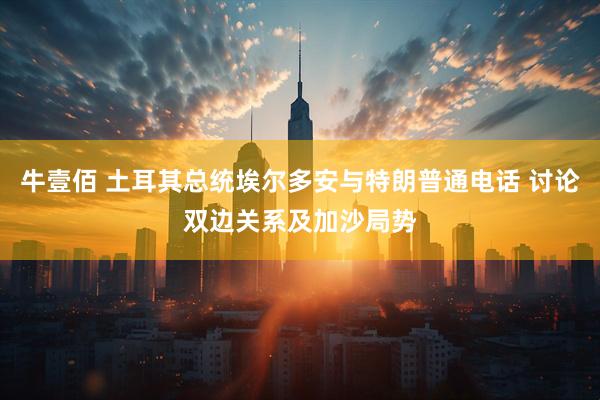 牛壹佰 土耳其总统埃尔多安与特朗普通电话 讨论双边关系及加沙局势