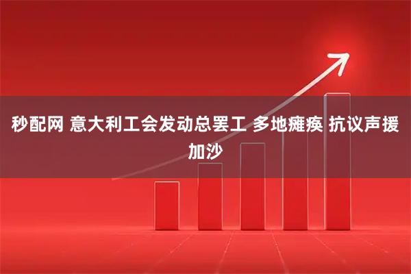 秒配网 意大利工会发动总罢工 多地瘫痪 抗议声援加沙